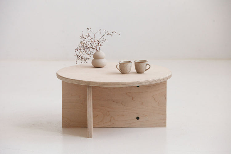 Stolik kawowy mid-century Japandi – okrągły