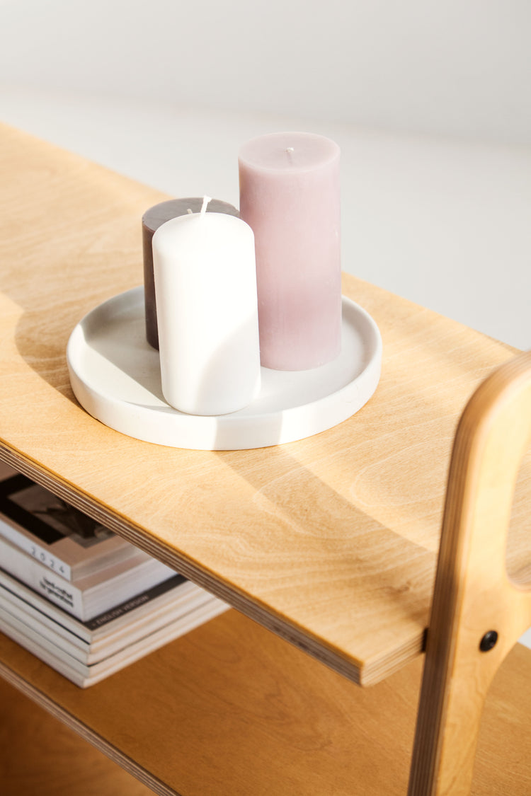 Półki regału z książkami i płytami 12″, modułowy układ, jasny dąb