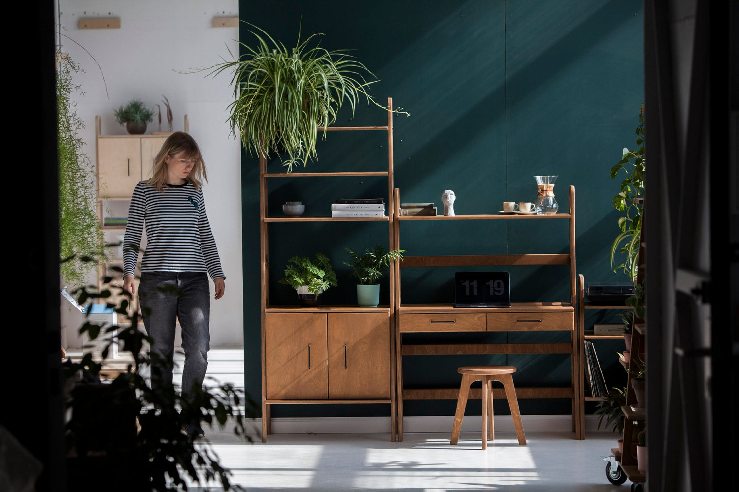 Personalizowane przechowywanie w stylu mid-century modern