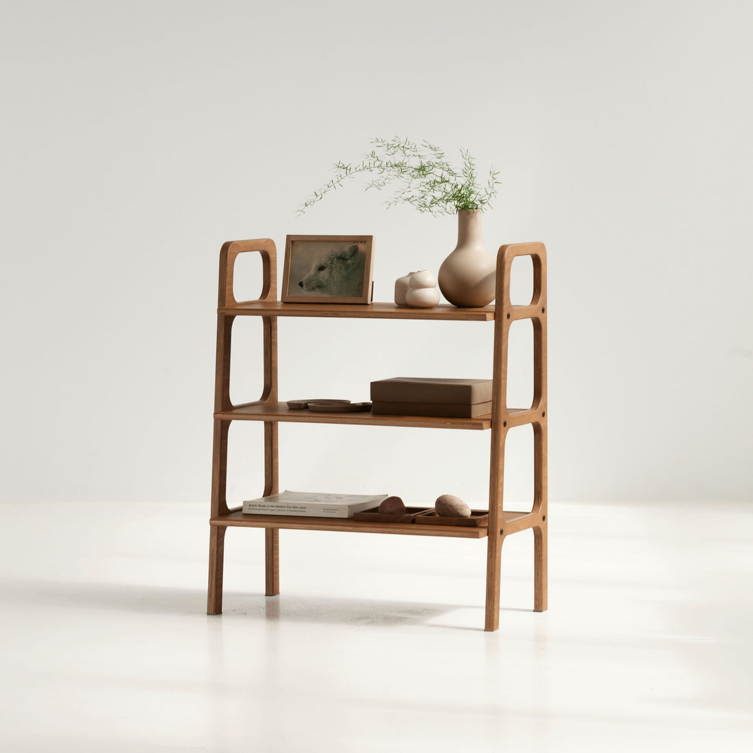Regał vintage ze sklejki brzozowej w stylu mid century — Plywood Project