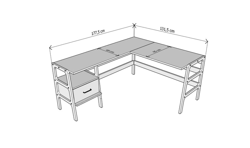 Biurko L-Shape 14 z szufladą