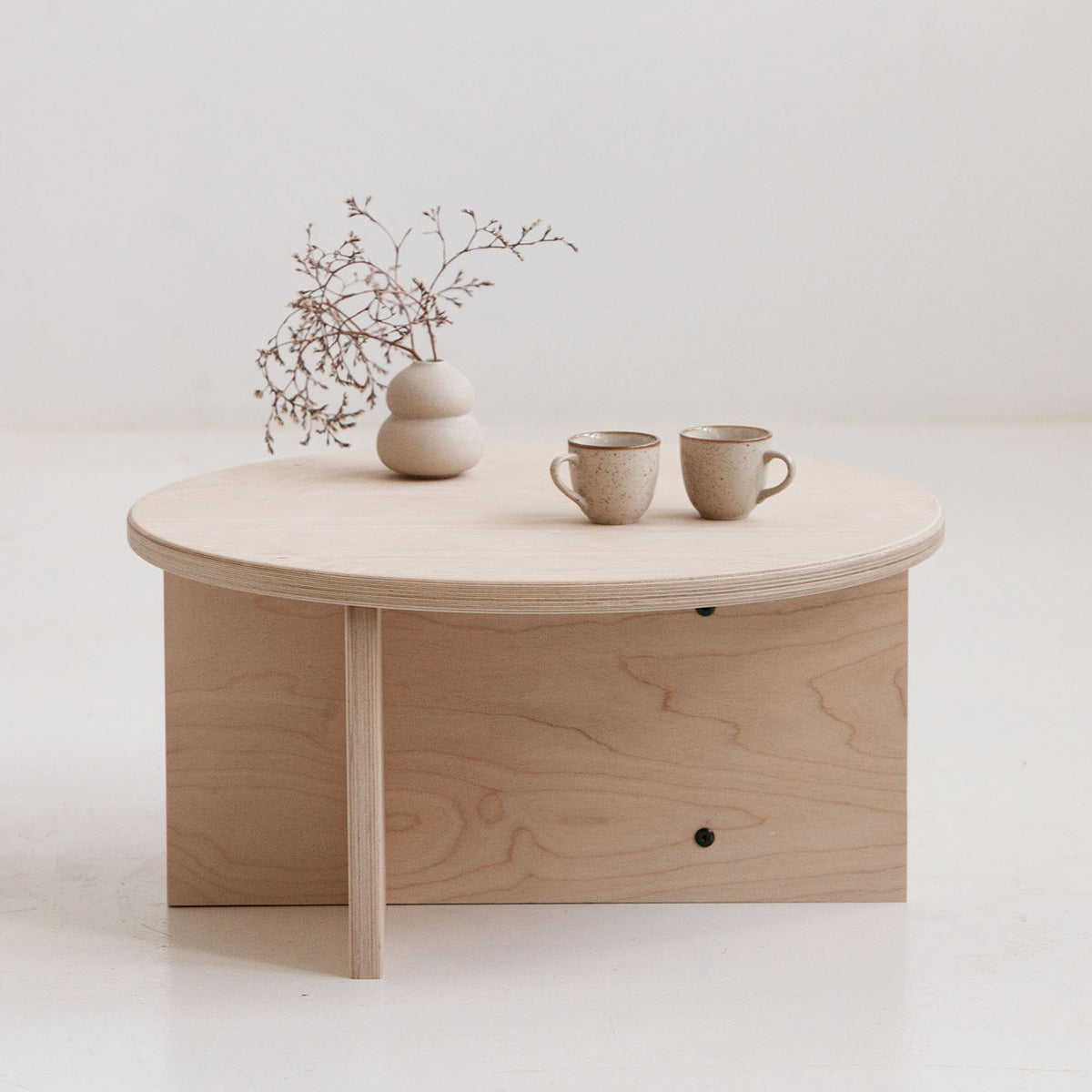 Stolik kawowy mid-century Japandi – okrągły