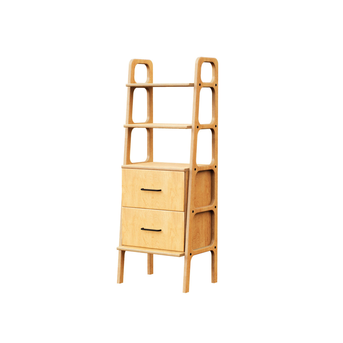 mid-century-modern-bookcase-with-drawers