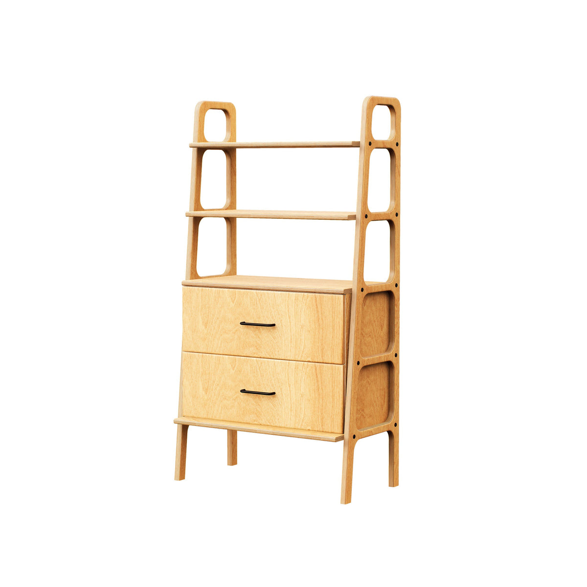 mid-century-modern-bookcase-with-drawers