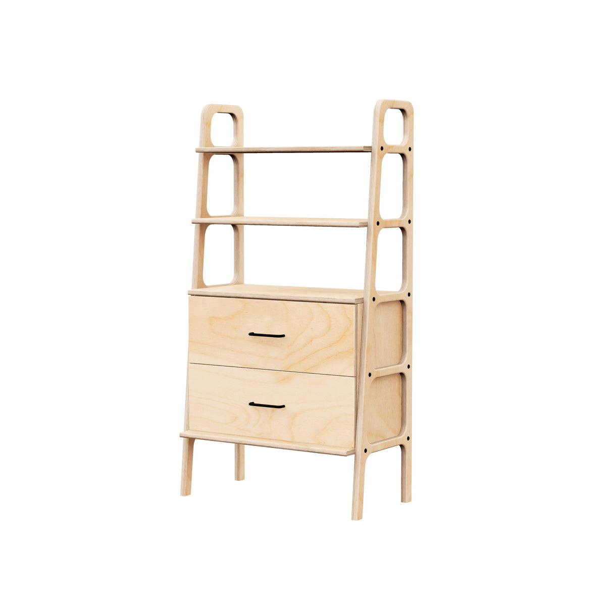 mid-century-modern-bookcase-with-drawers