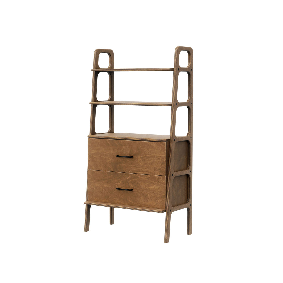 mid-century-modern-bookcase-with-drawers