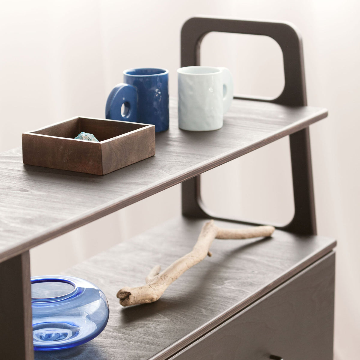 details-of-bookcase-mid-century-modern-wooden-design-in-the-afternoon-sun