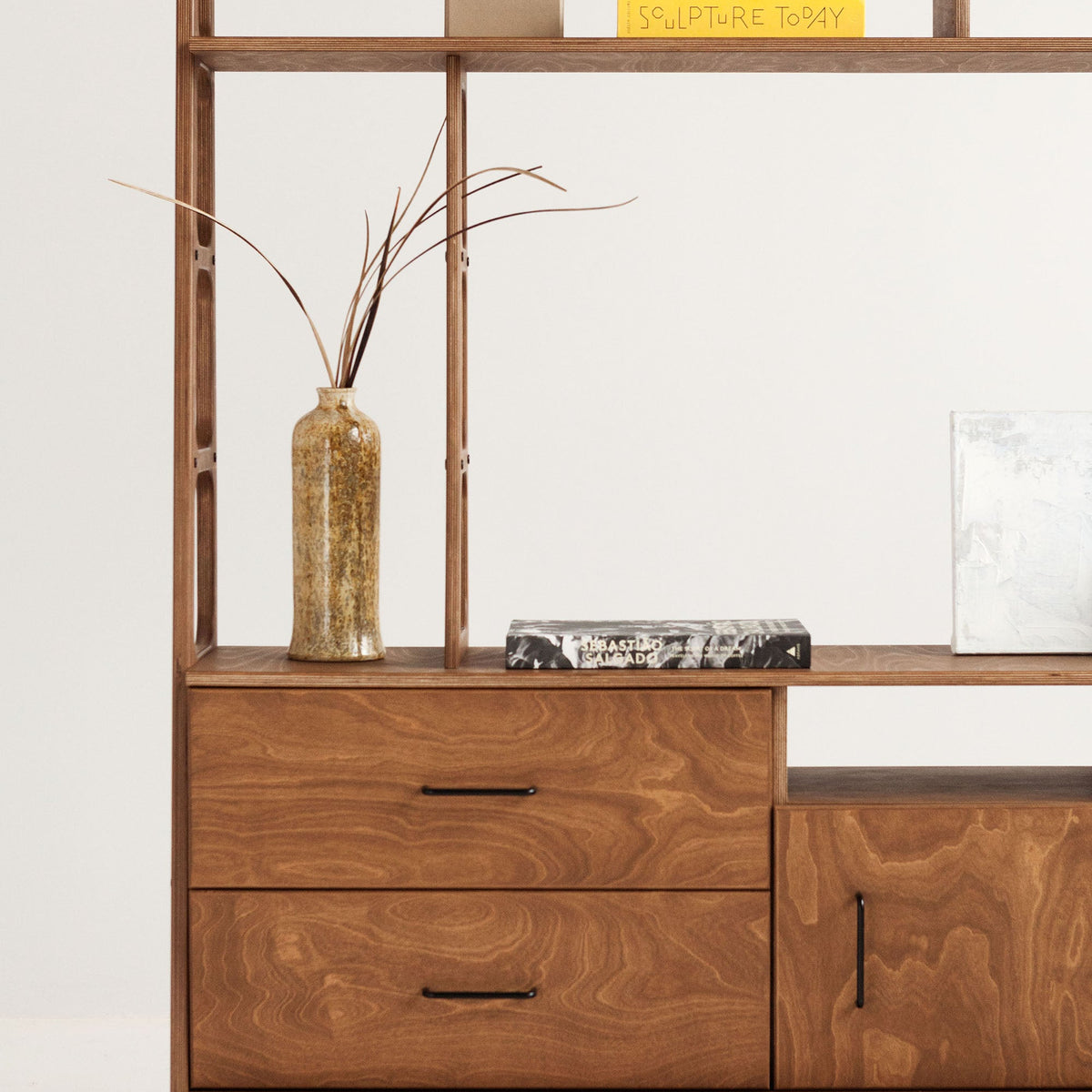 drawers-of-mid-century-bookcase-with-cabinet-and-drawers-walnut-stain-in-living-room