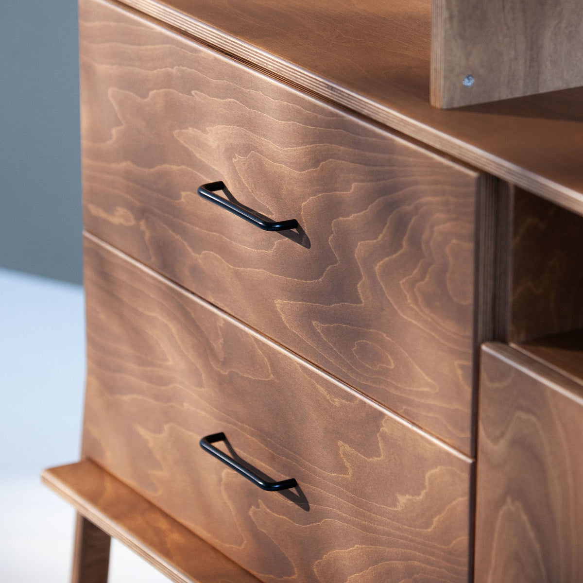 drawers-of-walnut-handmade-bookcase-in-mid-century-style