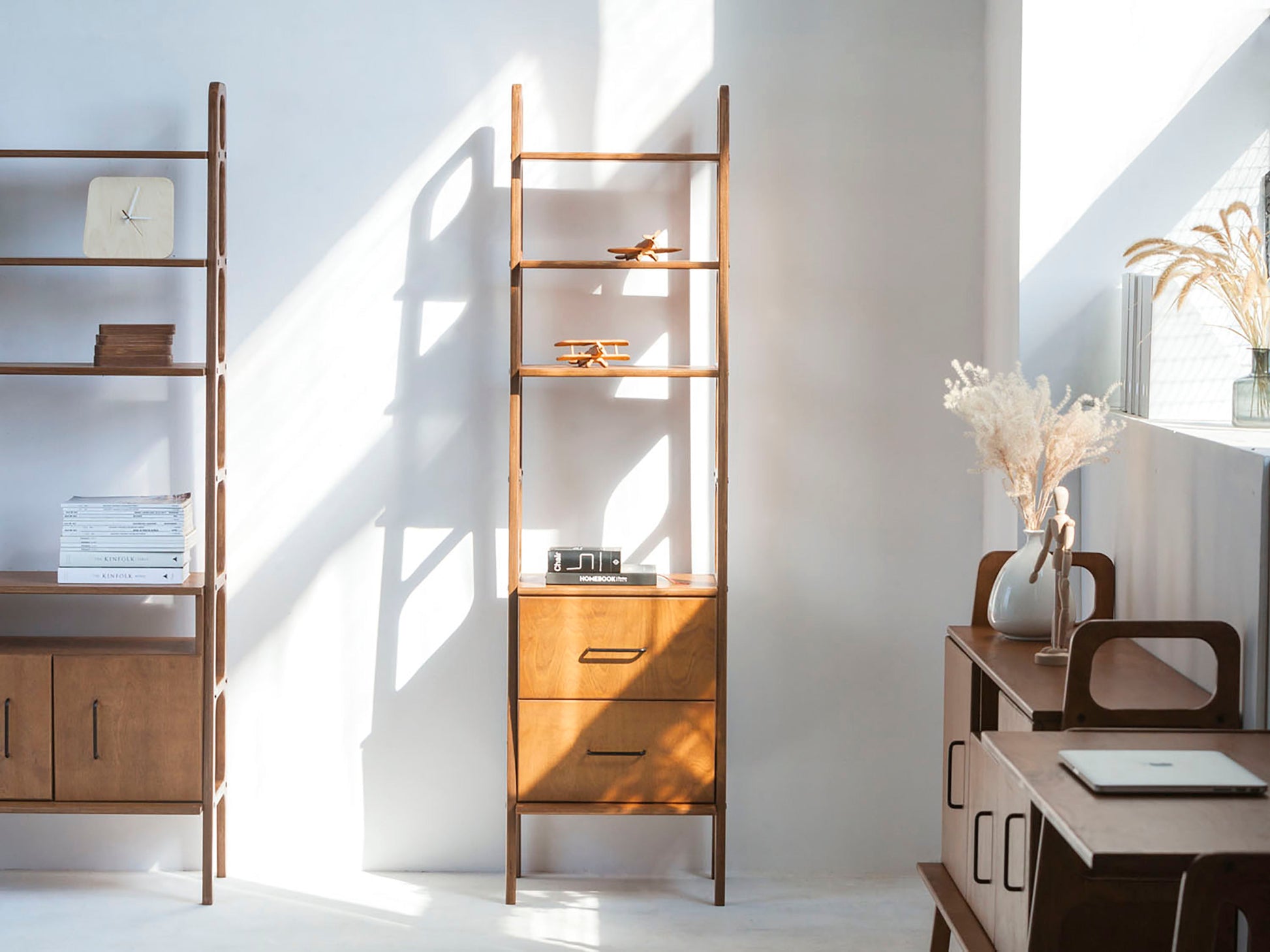 hand-made-bookcase-with-drawers-minimalistic