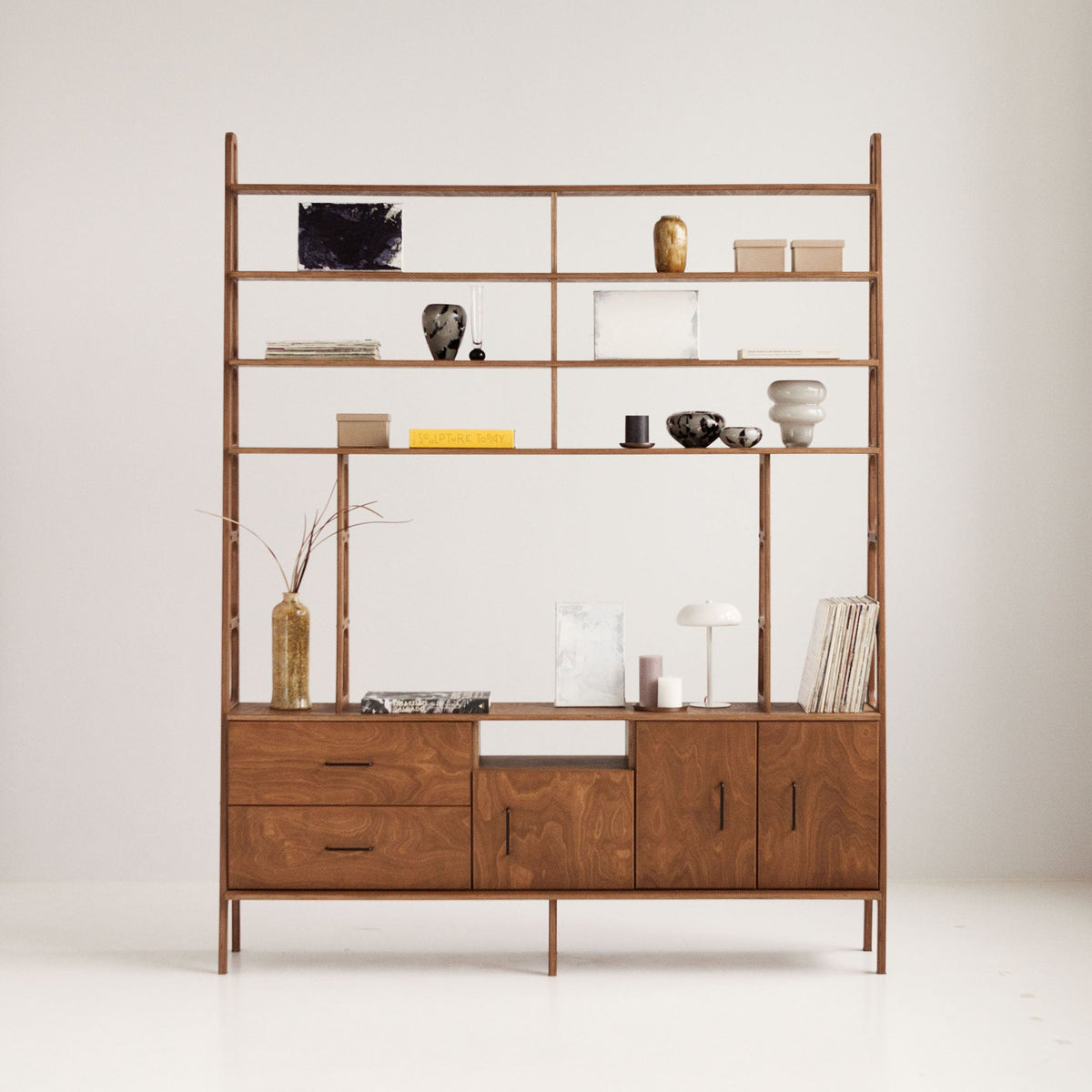 mid-century-bookcase-with-cabinet-and-drawers-walnut-stain-in-living-room