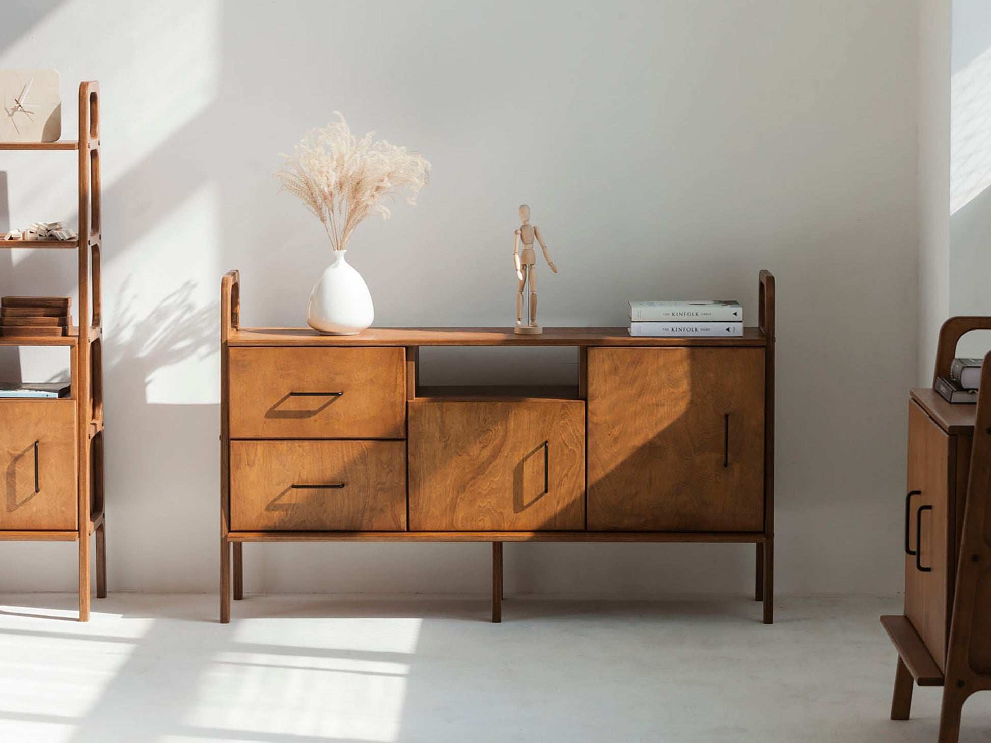 mid-century-modern-design-wooden-sideboard-with-cabinet