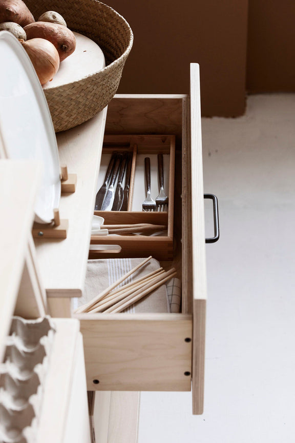 open-drawer-mid-century-wooden-sideboard